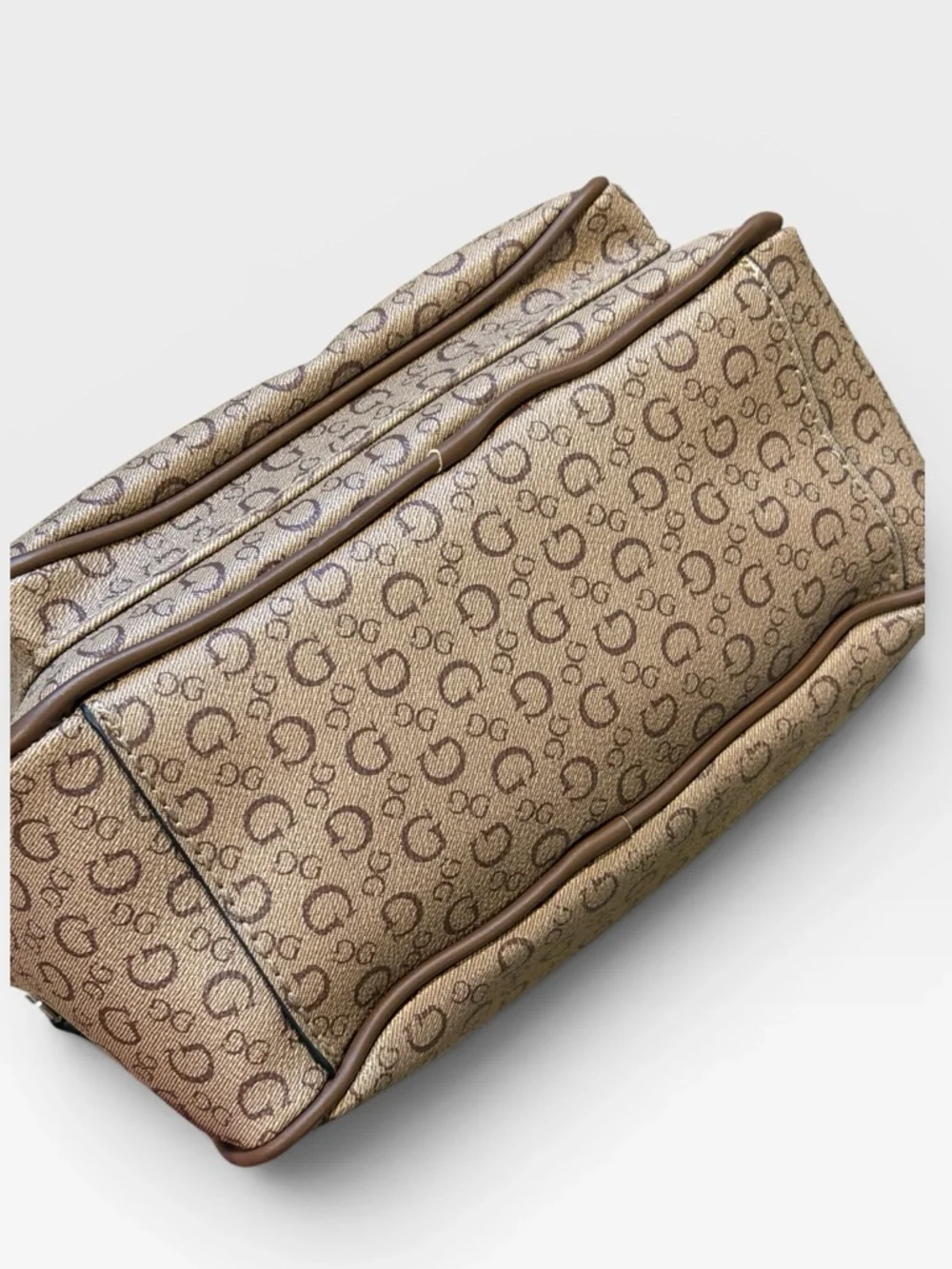 Guess Tan Monogram Mini Backpack
